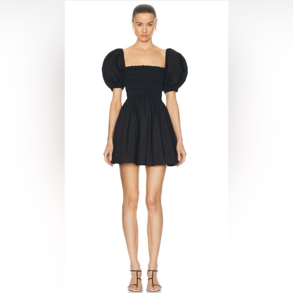 NWT‎ Matteau Shirred Peasant Cotton Mini Dress Size 4